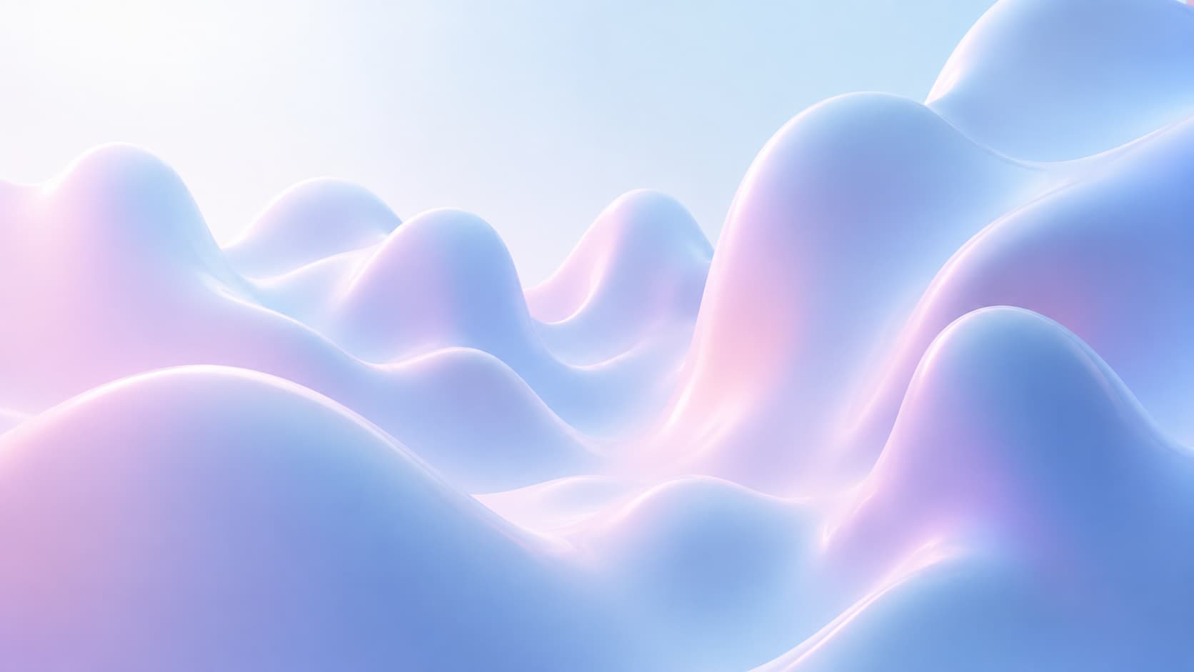Paisagem abstrata em azul e lilás, visual do Studio